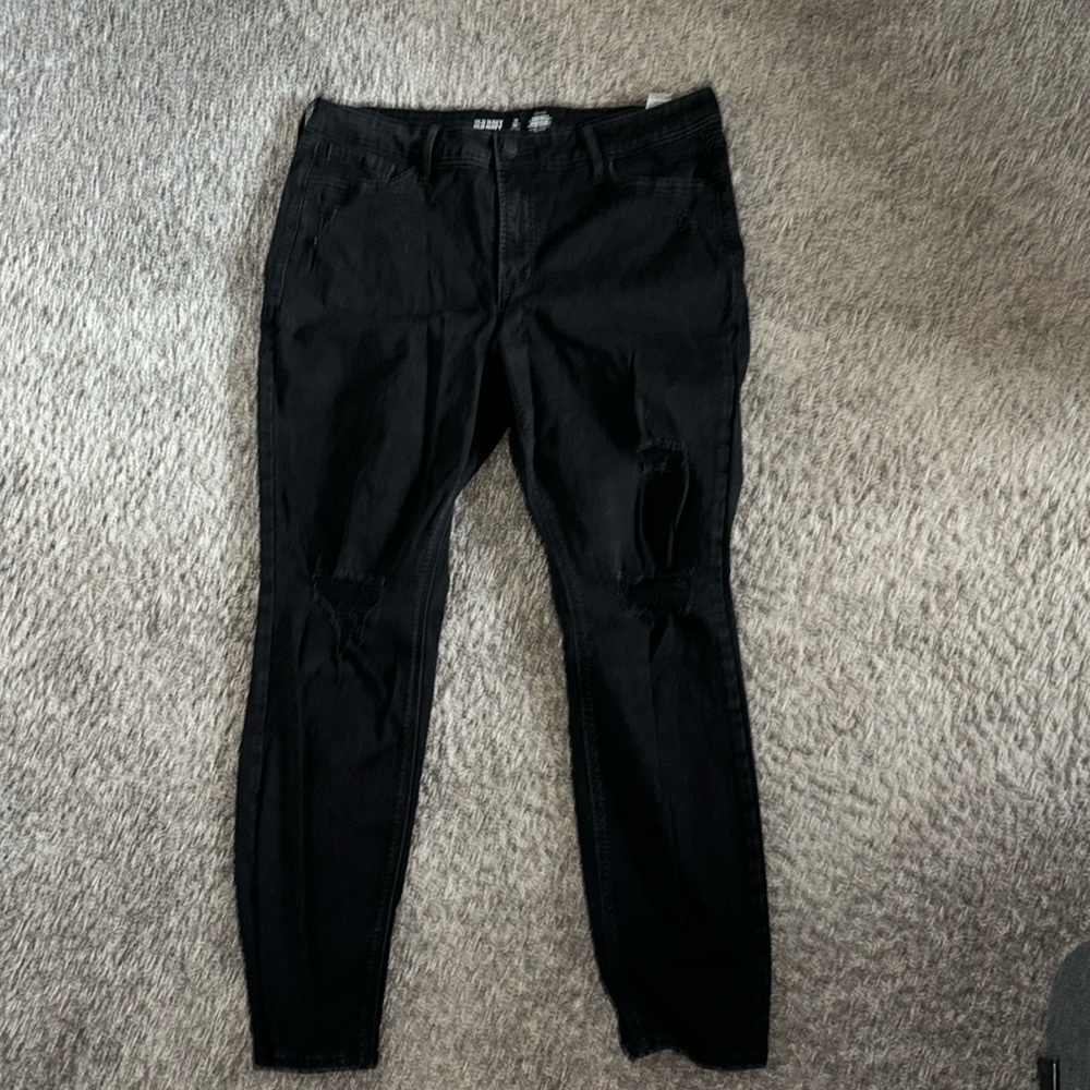 Old Navy Rockstar Black Distressed Skinny Jeans